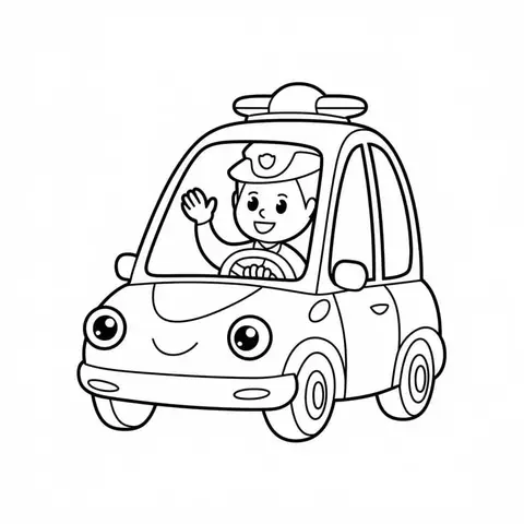 Bộ Sưu Tập Tranh Tô Màu Xe Ô Tô Cảnh Sát