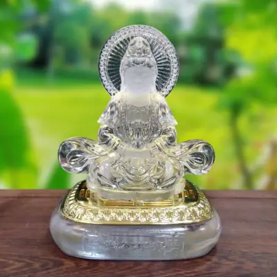 Tượng Để Xe Phật Bà Quan Âm 2 Mặt, Mầu Trắng, Cao 10cm