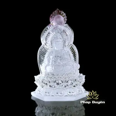 Alternative View Of Tượng Ba Mặt Đức Thích Ca Mâu Ni - Quan Âm - Địa Tạng Bằng Lưu Ly, Để Xe Hơi, Để Bàn Làm Việc, Cao 12.5cm