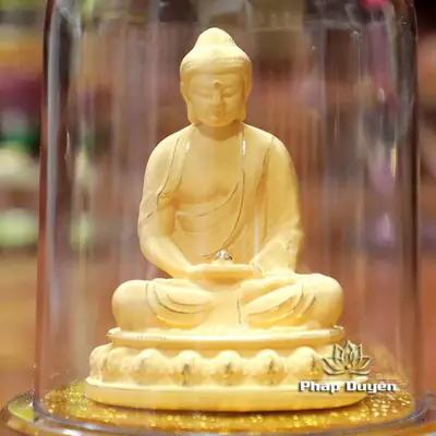 Alternative View Of Tượng Bổn Sư Thích Ca Mâu Ni Bằng Nhung Vàng Kim Sa, Cao 11cm, Để Xe Hơi (ô Tô) Hoặc Để Bàn Làm Việc