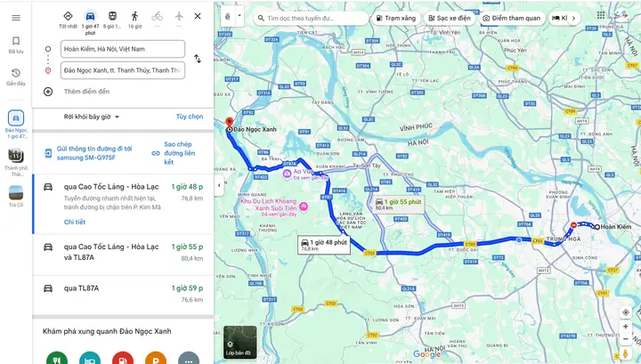 Chỉ Đường, Phương Tiện Đi Đảo Ngọc Xanh Phú Thọ