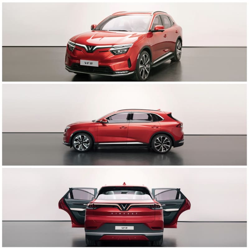 VF8 Màu Cam  Thiết Kế Ngoại Thất: Sự Khác Biệt và Ấn Tượng