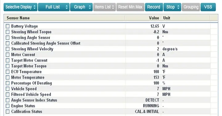 Nhận Dạng Loại Trợ Lực Lái Điện Eps