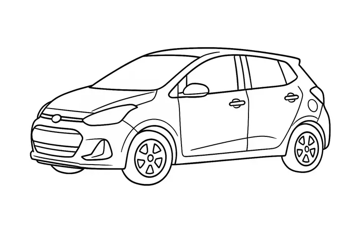 Xe Ô Tô 4 Chỗ Màu Trắng Cho Bé Tập Tô Sáng Tạo 2025