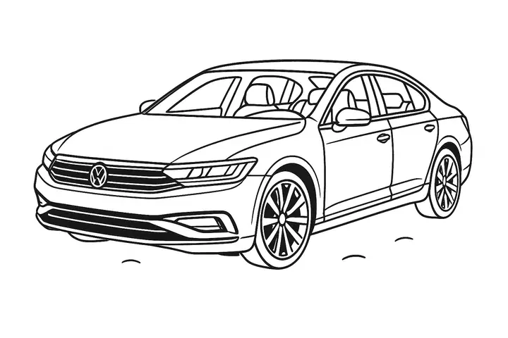 Xe Ô Tô 4 Chỗ Màu Trắng Cho Bé Tập Tô Sáng Tạo 2025