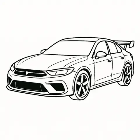 Xe Ô Tô 4 Chỗ Màu Trắng Cho Bé Tập Tô Sáng Tạo 2025