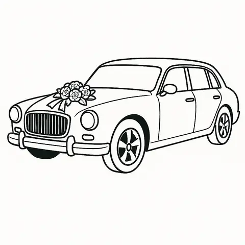 Xe Ô Tô 4 Chỗ Màu Trắng Cho Bé Tập Tô Sáng Tạo 2025