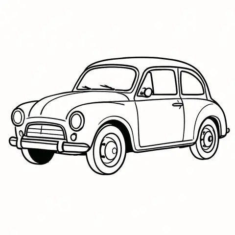 Xe Ô Tô 4 Chỗ Màu Trắng Cho Bé Tập Tô Sáng Tạo 2025