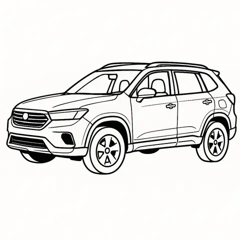 Xe Ô Tô 4 Chỗ Màu Trắng Cho Bé Tập Tô Sáng Tạo 2025