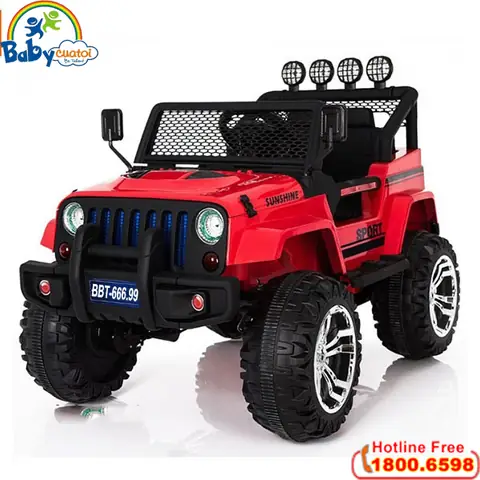 Xe Ô Tô Điện Trẻ Em Địa Hình Bbt-666.99 - 2 Chỗ Ngồi Cho 2 Bé Cùng Chơi