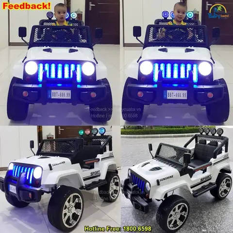 Xe Ô Tô Điện Trẻ Em Địa Hình Bbt-666.99 - 2 Chỗ Ngồi Cho 2 Bé Cùng Chơi