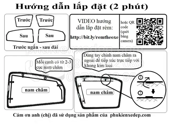 Hướng Dẫn Lắp Đặt Rèm Che Nắng Ô Tô Nam Châm Baic Q7