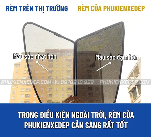 Hình Ảnh Phân Biệt Rèm Che Nắng Ô Tô Loại 1 Và Loại 2 Tại Phụ Kiện Xe Đẹp