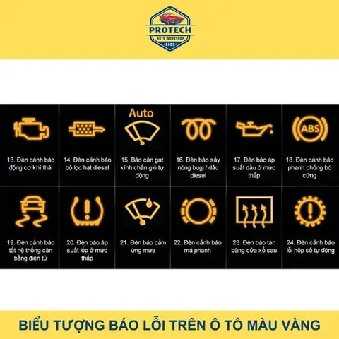 Ý Nghĩa Các Ký Hiệu Báo Lỗi Trên Xe Ô Tô Màu Vàng