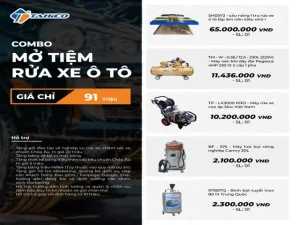 Combo Tiệm Rửa Xe Ô Tô Bình Dân Giá Rẻ– Combo 2 Trị Giá 91 Triệu