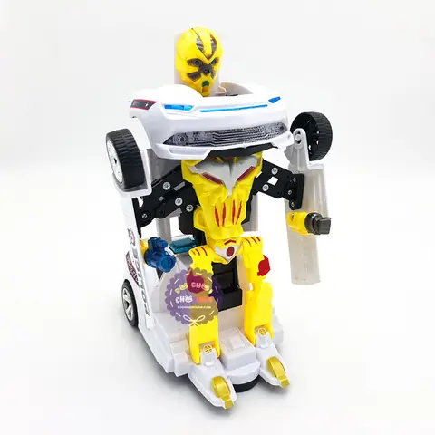 Hộp Đồ Chơi Xe Ô Tô Cảnh Sát Biến Hình Robot Có Đèn Nhạc 0906-37
