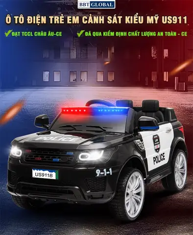 Đặc Điểm Nổi Bật Của Ô Tô Điện Trẻ Em Cảnh Sát Kiểu Mỹ Us911b