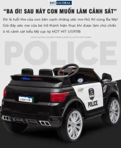 Đặc Điểm Nổi Bật Của Ô Tô Điện Trẻ Em Cảnh Sát Kiểu Mỹ Us911b