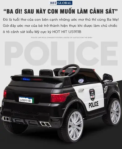 Đặc Điểm Nổi Bật Của Ô Tô Điện Trẻ Em Cảnh Sát Kiểu Mỹ Us911b
