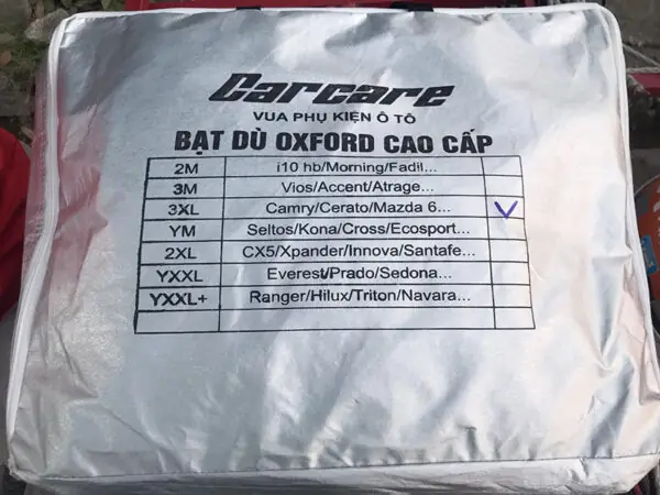 Chi Tiết Bạt Phủ Ô Tô Chevrolet Trailblazer Vải Dù 3 Lớp Oxford Cao Cấp