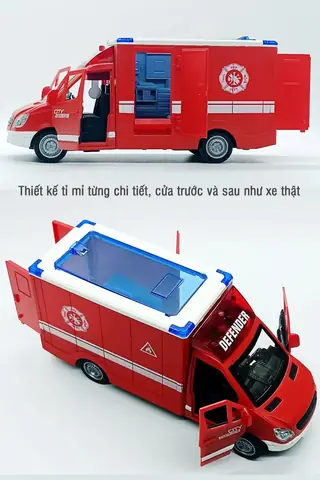 Mô Hình Xe Cứu Thương Của Đội Cứu Hỏa Cỡ Lớn Có Đèn Và Nhạc Wy597b