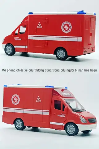 Mô Hình Xe Cứu Thương Của Đội Cứu Hỏa Cỡ Lớn Có Đèn Và Nhạc Wy597b