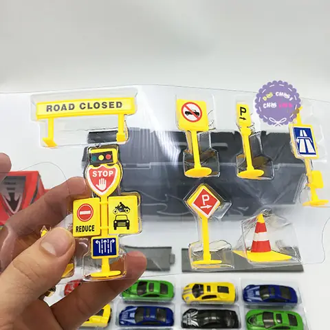 Hộp Đồ Chơi Xe Container Chở Xe Ô Tô Con Bằng Sắt 10 Chiếc