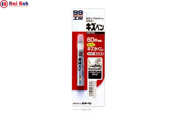 Bút Lấp Vết Xước Sơn Xe Ô Tô Màu Đen Nhám Và Cần Gạt Kizu Pen Mat Black Bp-62 Soft99 Chính Hãng, Sản Xuất Tại Nhật Bản