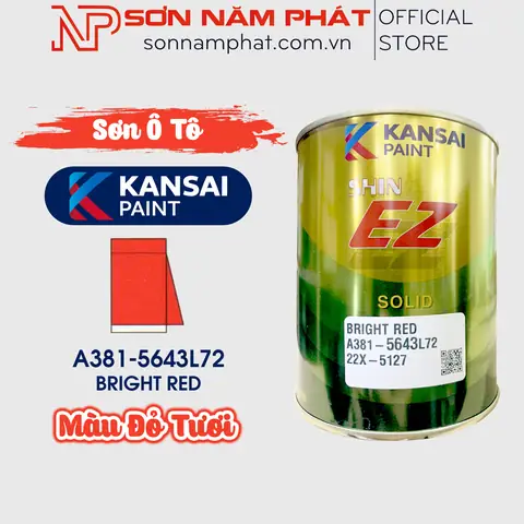 Sơn Ô Tô Cao Cấp Kansai Shin Ez Màu Đỏ Tươi 1 Lít Mã A381-5643l72 Bright Red