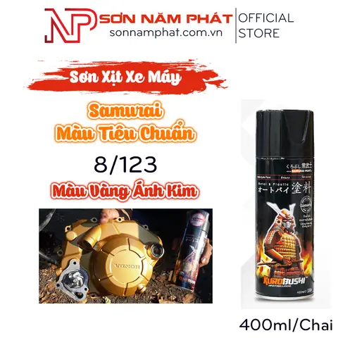 Sơn Xịt Samurai Màu Tiêu Chuẩn 8/123 Màu Vàng Ánh Kim