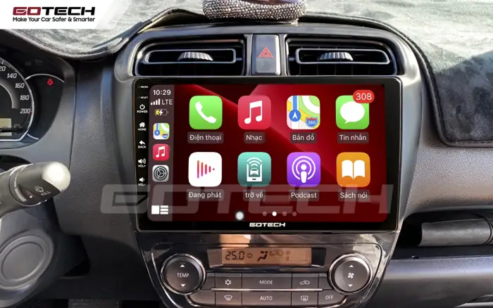 Tính Ứng Dụng Hữu Ích Của Màn Hình Gotech Khi Lắp Trên Xe Mitsubishi Attrage 2015-2020