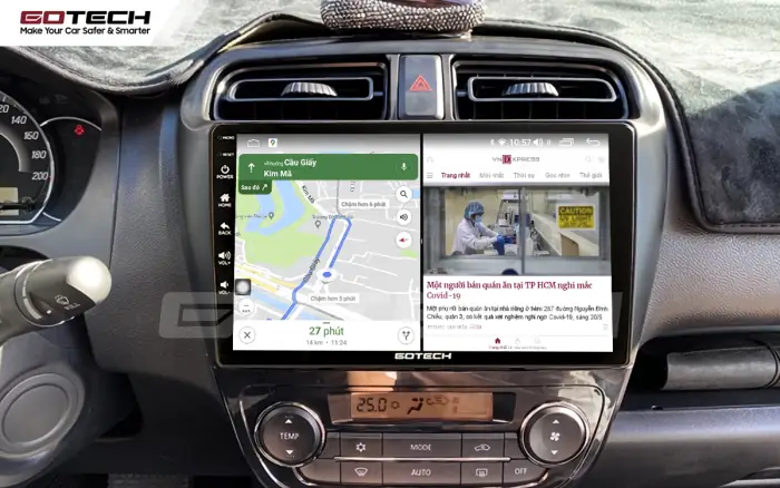 Tính Ứng Dụng Hữu Ích Của Màn Hình Gotech Khi Lắp Trên Xe Mitsubishi Attrage 2015-2020