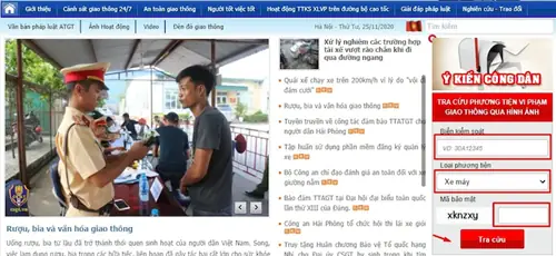 Tra Cứu Phạt Nguội Ô Tô Bằng Hình Ảnh Tại Website Cục Cảnh Sát Giao Thông