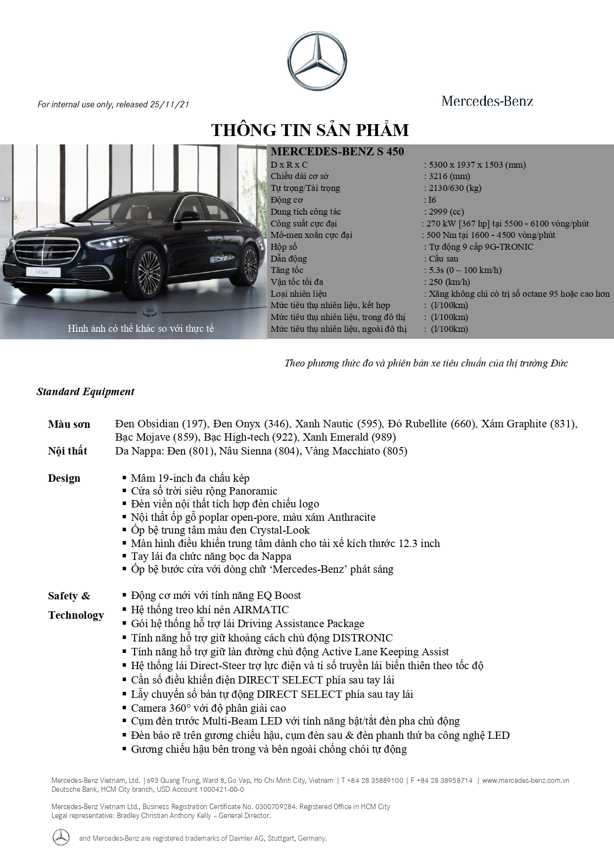 Kích thước Mercedes S450 ảnh hưởng thế nào đến không gian nội thất và cốp xe?