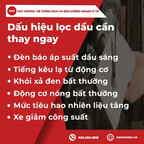Dấu hiệu nhận biết lọc dầu cần thay và chu kỳ bảo dưỡng khuyến nghị