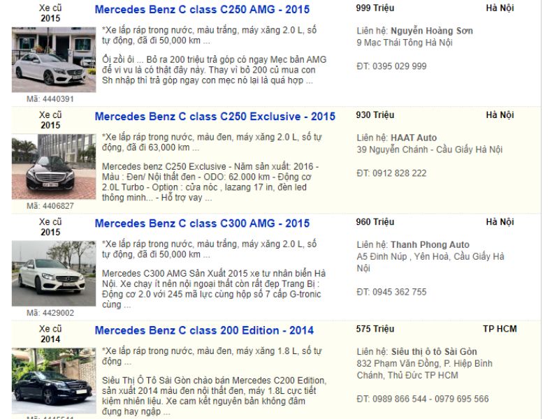 Chi tiết các mẫu Mercedes đã qua sử dụng đáng cân nhắc trong tầm giá dưới 1 tỷ