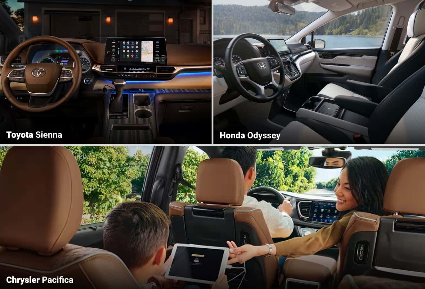 So Sánh Toyota Sienna Với Các Đối Thủ: Honda Odyssey, Chrysler Pacifica (Nên Chọn Xe Nào?)