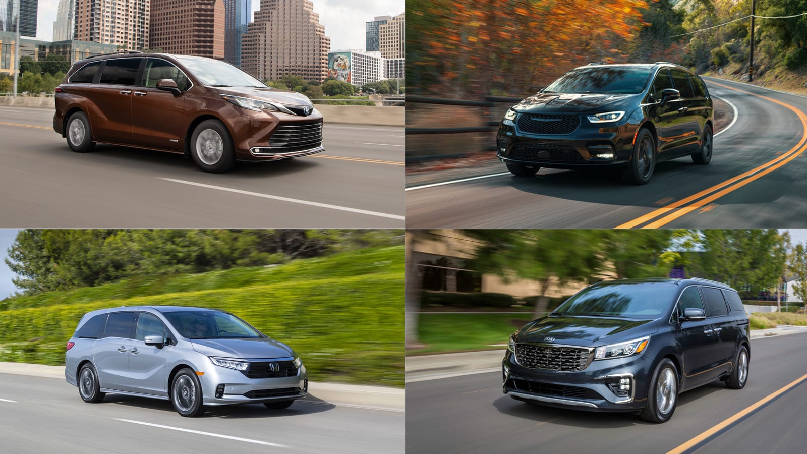 So Sánh Toyota Sienna 2023 Với Các Đối Thủ: Chrysler Pacifica, Honda Odyssey và Kia Carnival