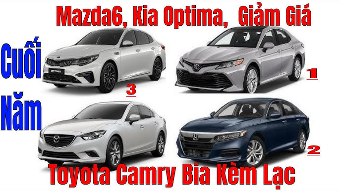 So sánh Toyota Camry cũ với các đối thủ: Mazda 6 cũ, Honda Accord cũ, Kia Optima cũ