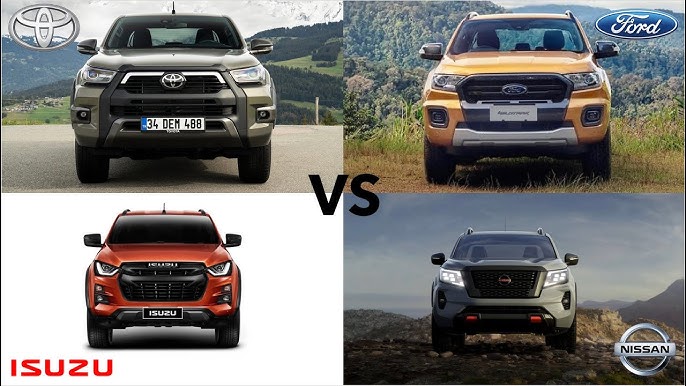 So sánh Toyota Hilux 2021 cũ với các đối thủ cùng phân khúc: Ford Ranger, Mitsubishi Triton, Isuzu DMax