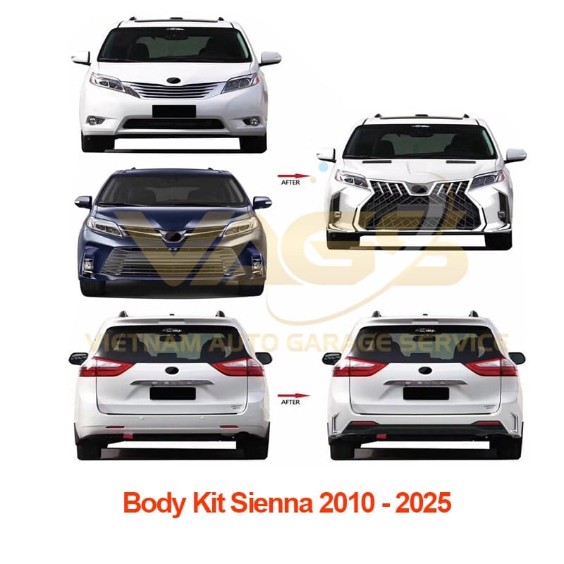 Chọn Body Kit Toyota Sienna Phù Hợp: Hướng Dẫn Chi Tiết Từ A Đến Z [Kích Thước, Chất Liệu, Màu Sắc, Giá Cả]