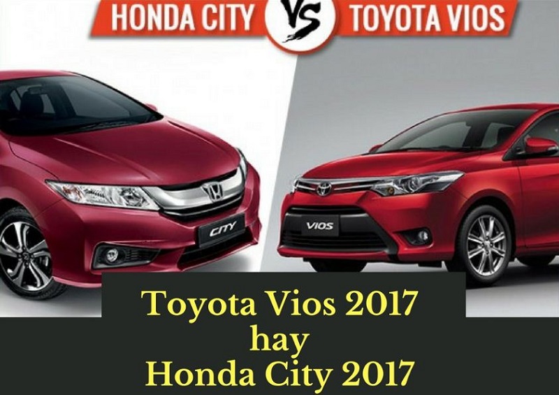 So sánh giá xe Toyota Vios 2017 cũ với các đối thủ cạnh tranh: Honda City, Mazda 2, Hyundai Accent