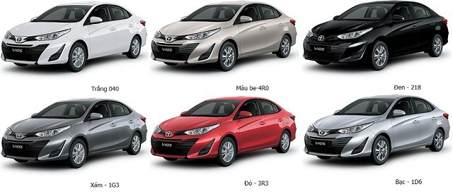 Chi Tiết Các Màu Xe Toyota Vios: Hình Ảnh Thực Tế & Mã Màu