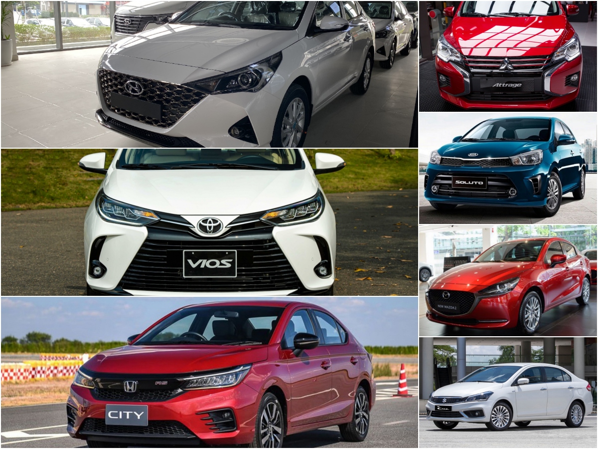 So sánh Toyota Vios số tự động với các đối thủ cạnh tranh: Hyundai Accent, Honda City, Mazda 2