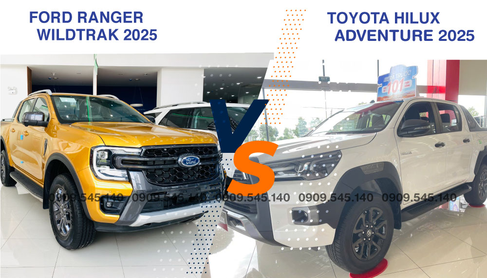So Sánh Toyota Hilux 2025 Với Các Đối Thủ: Ford Ranger, Mitsubishi Triton & Isuzu DMax