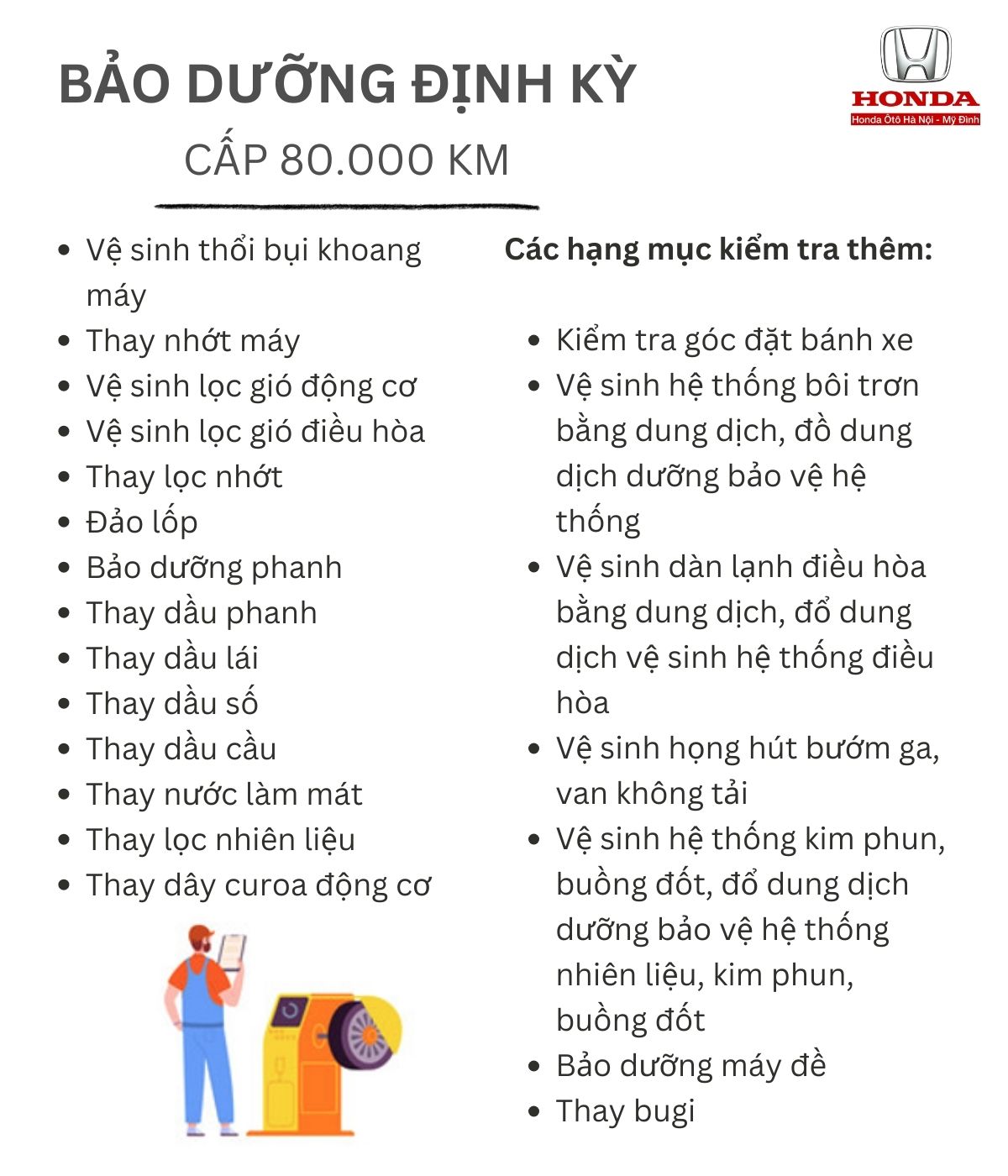 bảo dưỡng honda civic