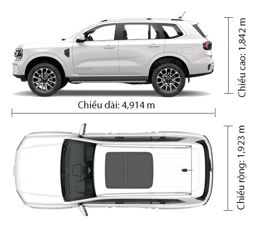 chiều dài xe ford everest - Hình 3