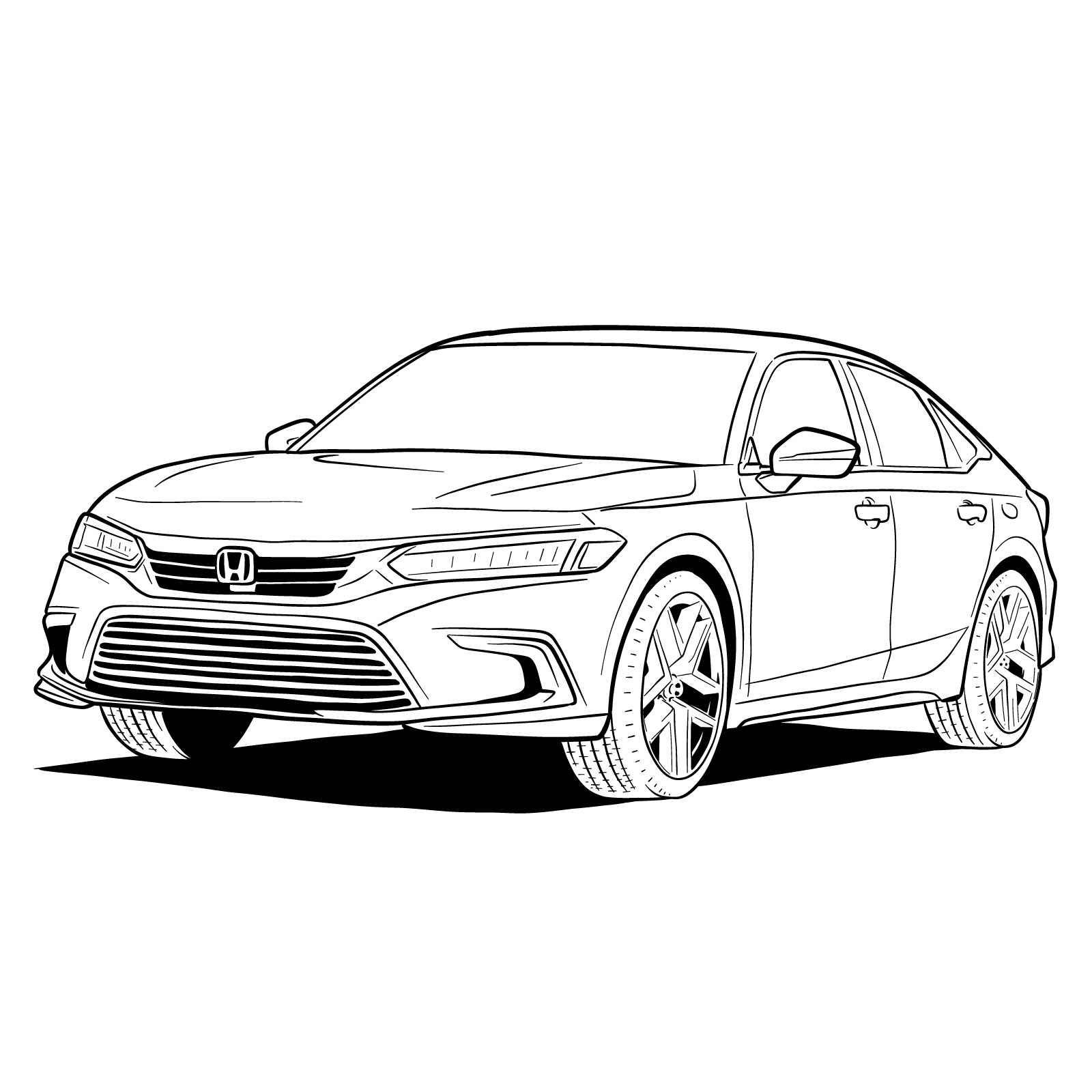 drawing honda civic - Hình 3