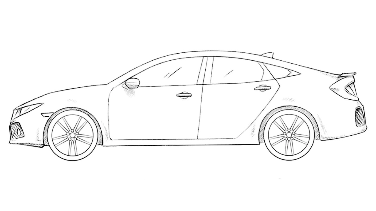 drawing honda civic - Hình 4