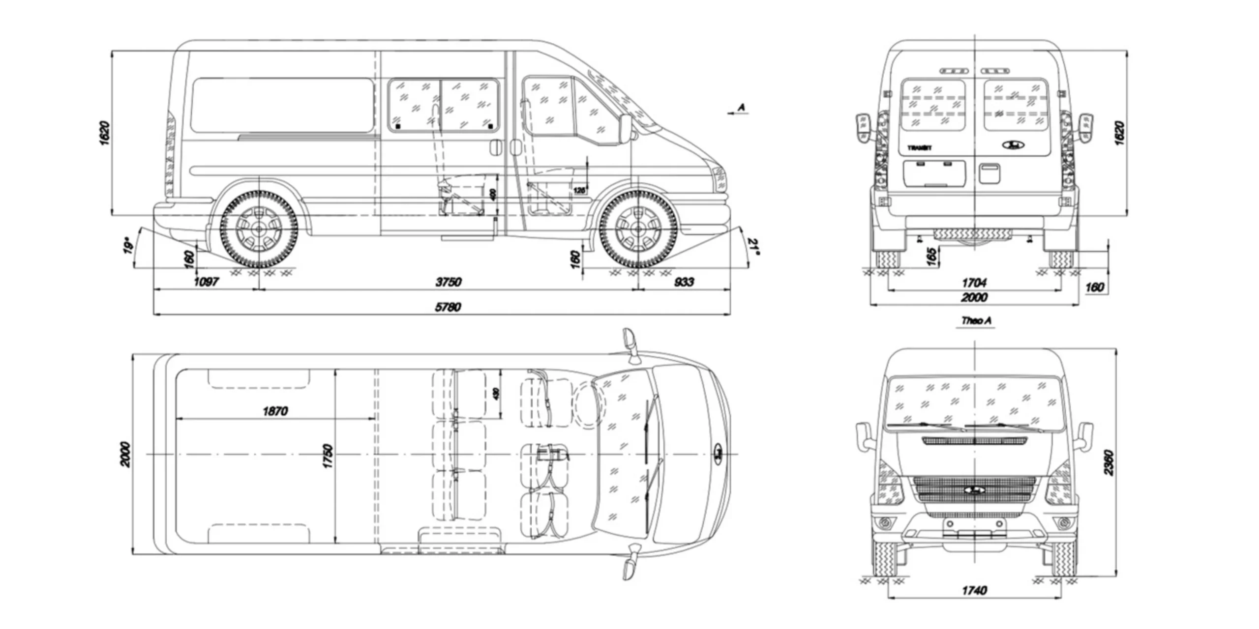 ford transit kích thước - Hình 2